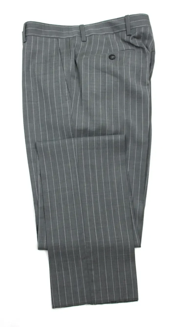 Brooks Brothers 1818 Milano Suit 38 R Mens Slim Fit Grey Stripe Wool 2 Piece